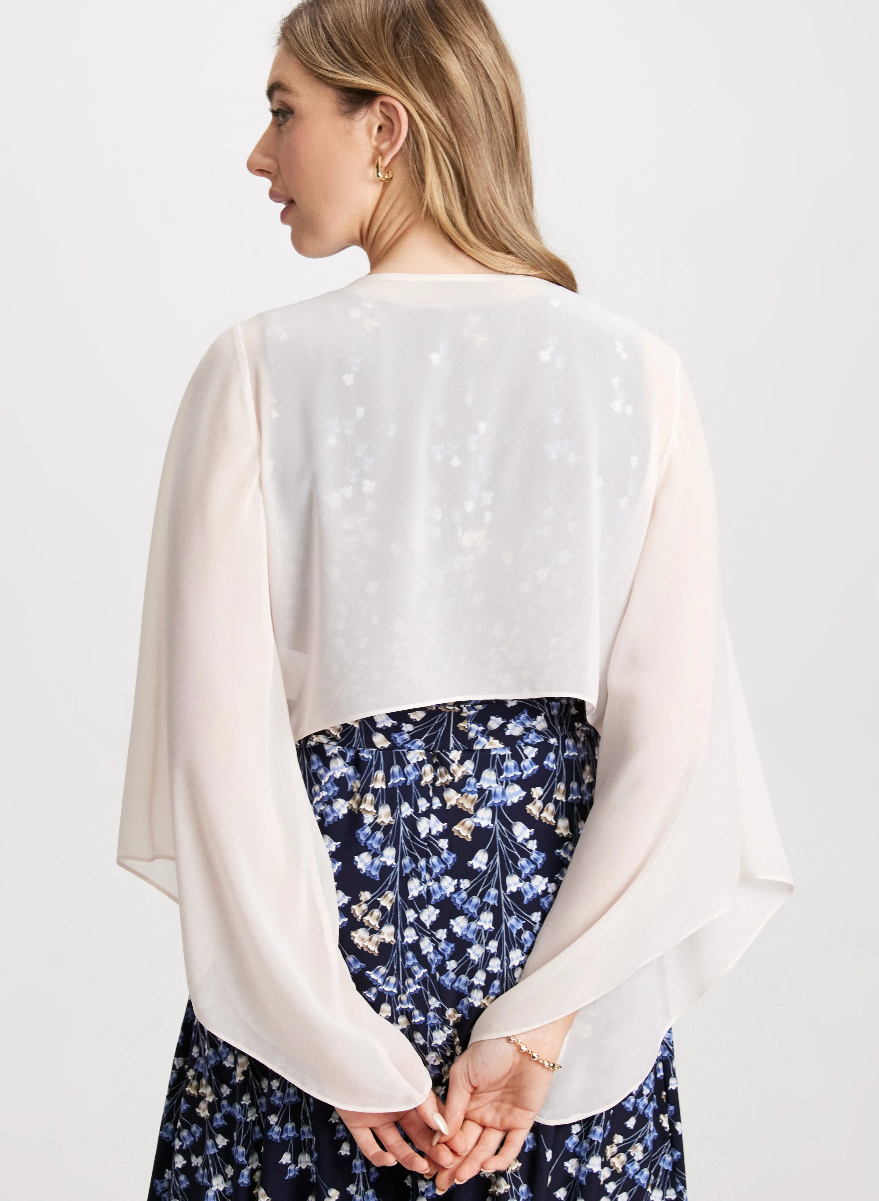 Flared Sleeve Chiffon Bolero