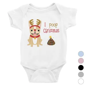 Frenchie Christmas Poop Baby Bodysuit