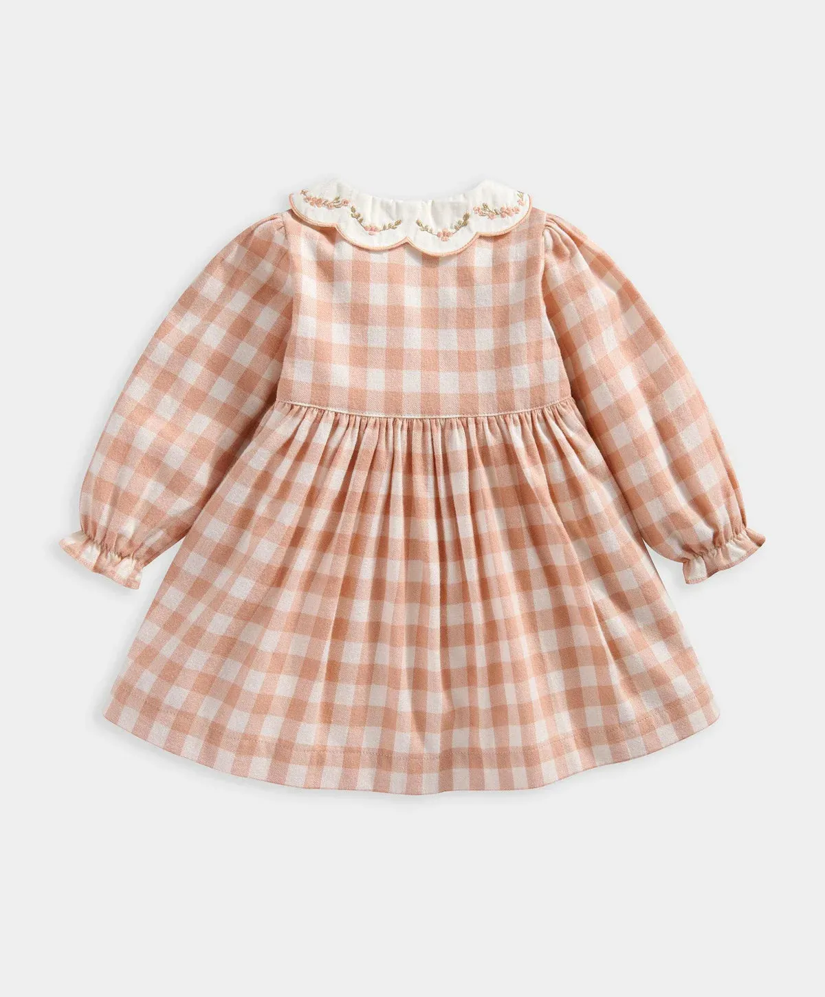 Gingham Embroidered Collar Dress