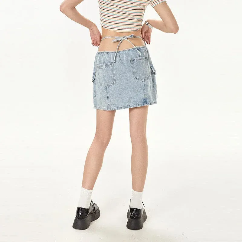 Girls Denim Mini Skirt