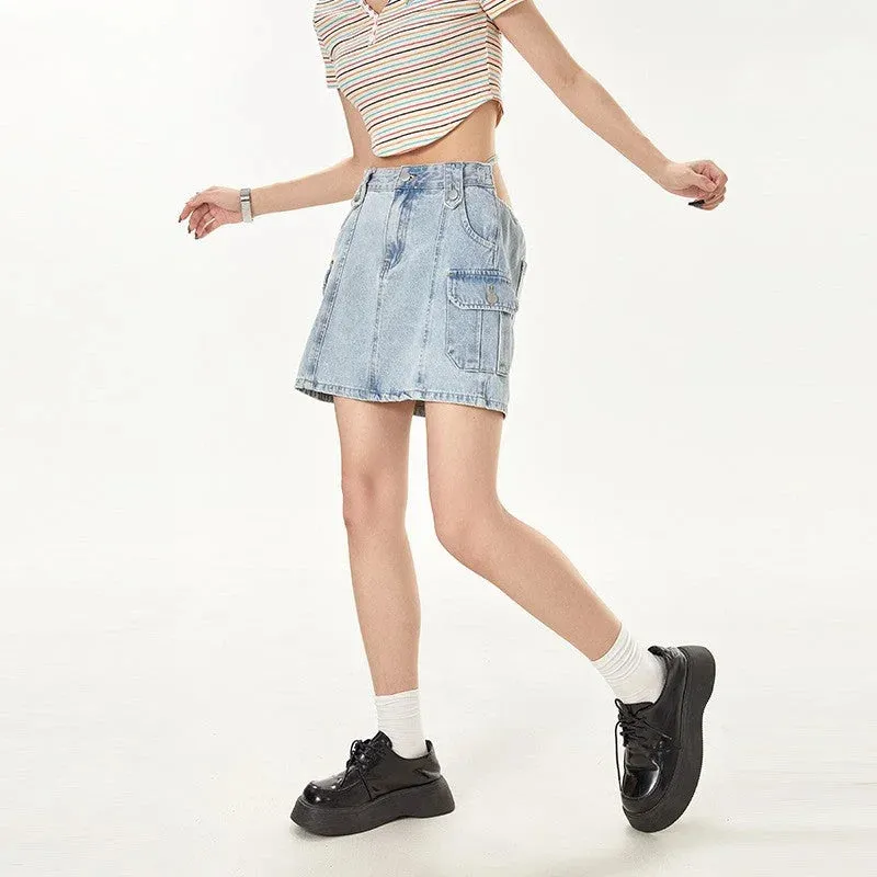 Girls Denim Mini Skirt