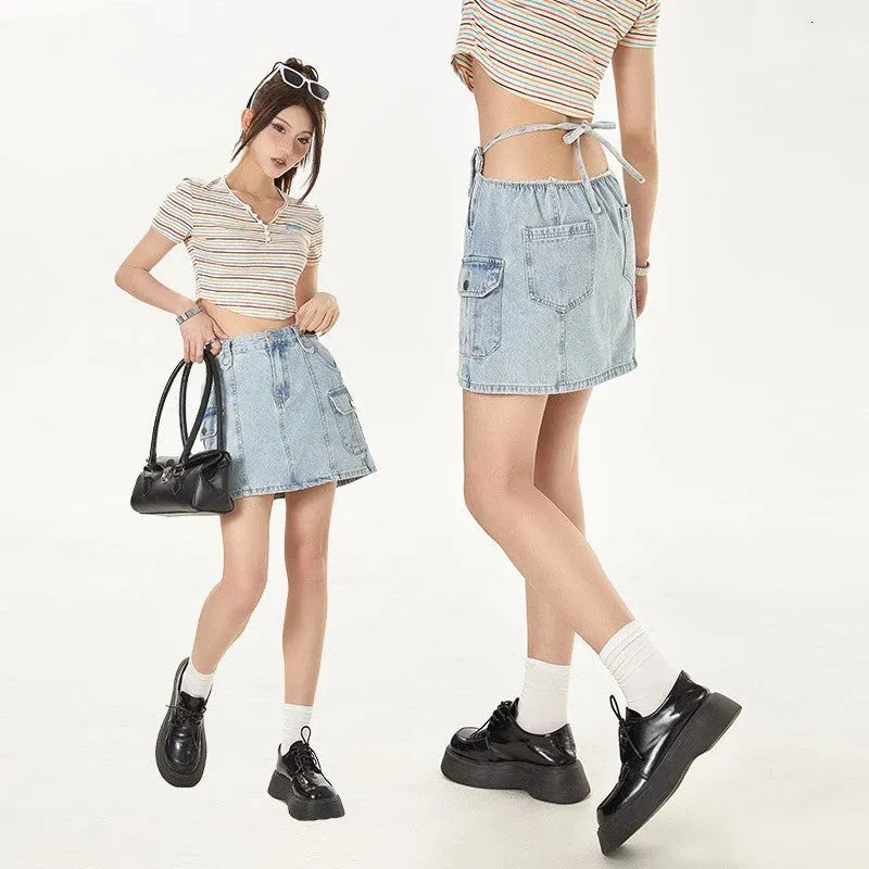 Girls Denim Mini Skirt