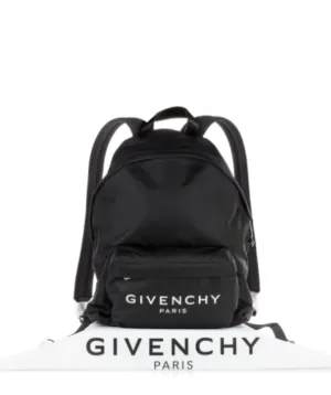 GIVENCHY Paris Black nylon Logo Backpack with Silver hardware BNWT