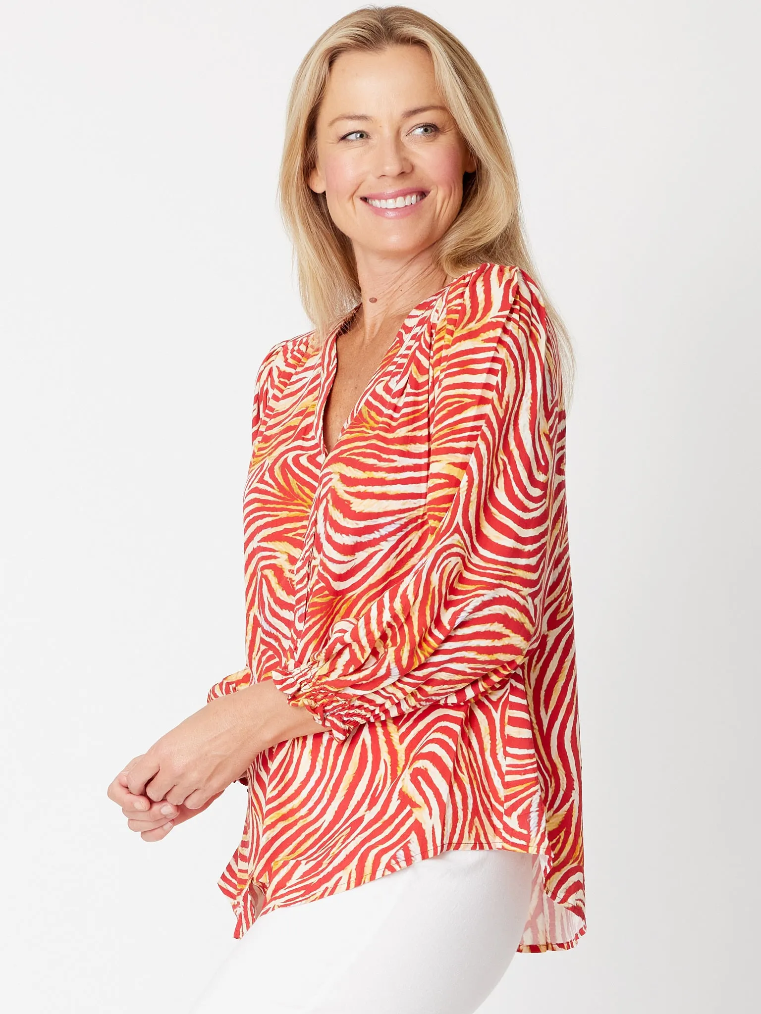 Gypsy Rayon Shirt - Red Animal - 31225