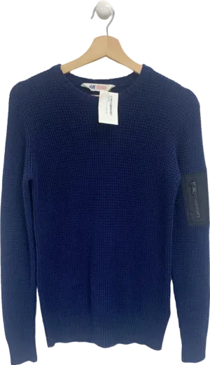 H&M Navy Waffle Knit Jumper UK 10-12Y