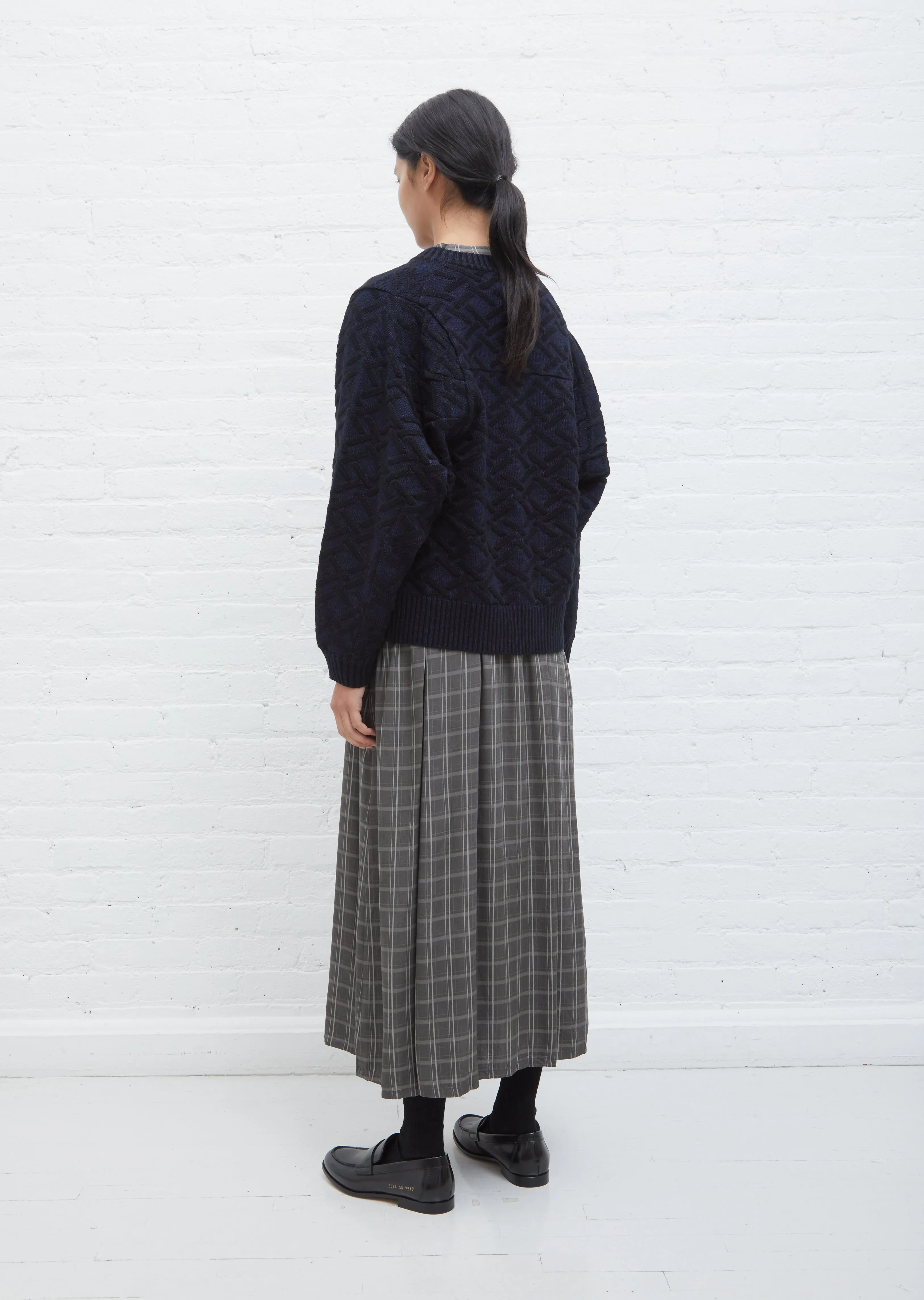 Indigo Plaited Yotsume Cardigan