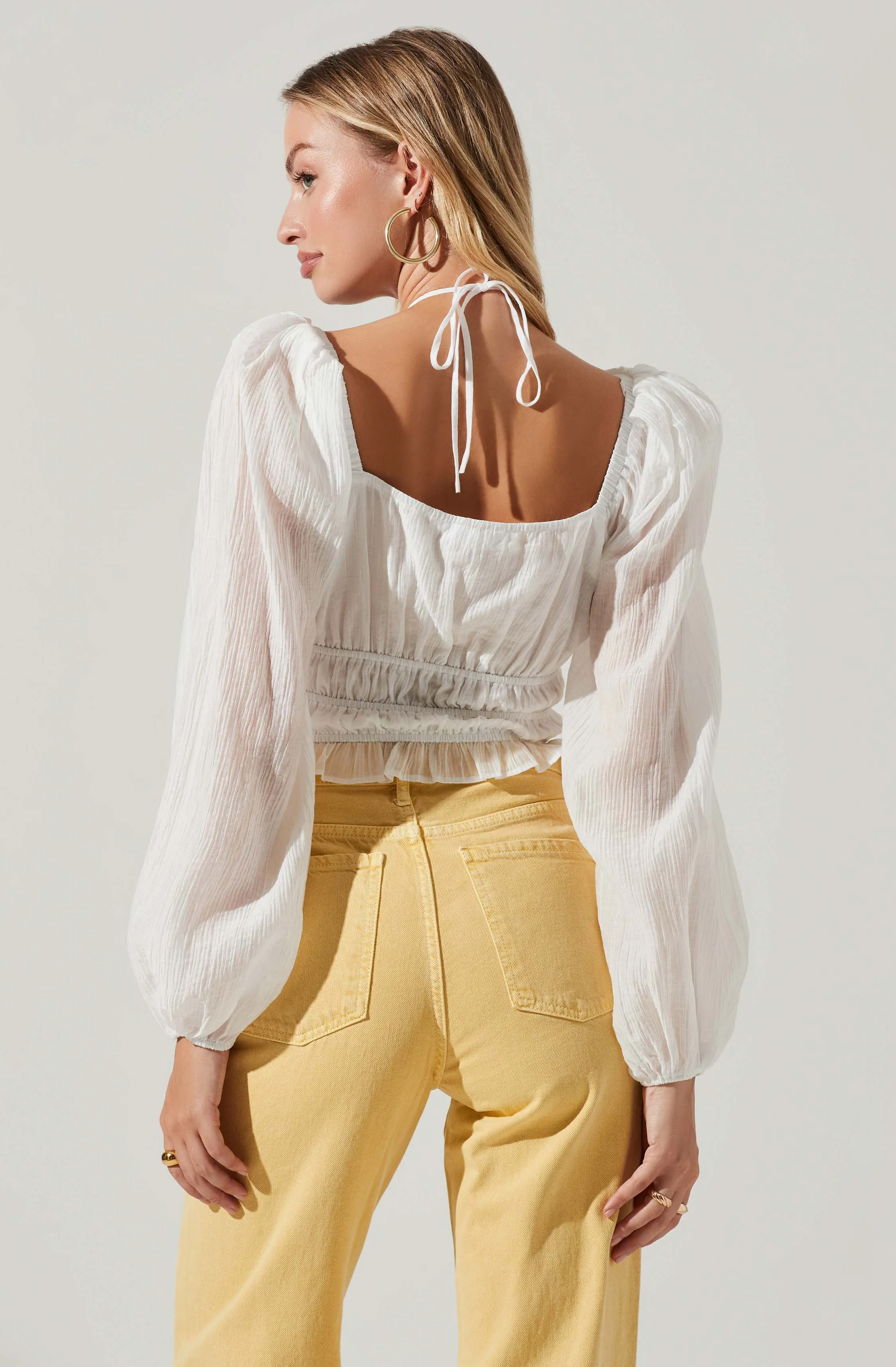 Irwin Puff Sleeve Halter Neck Top