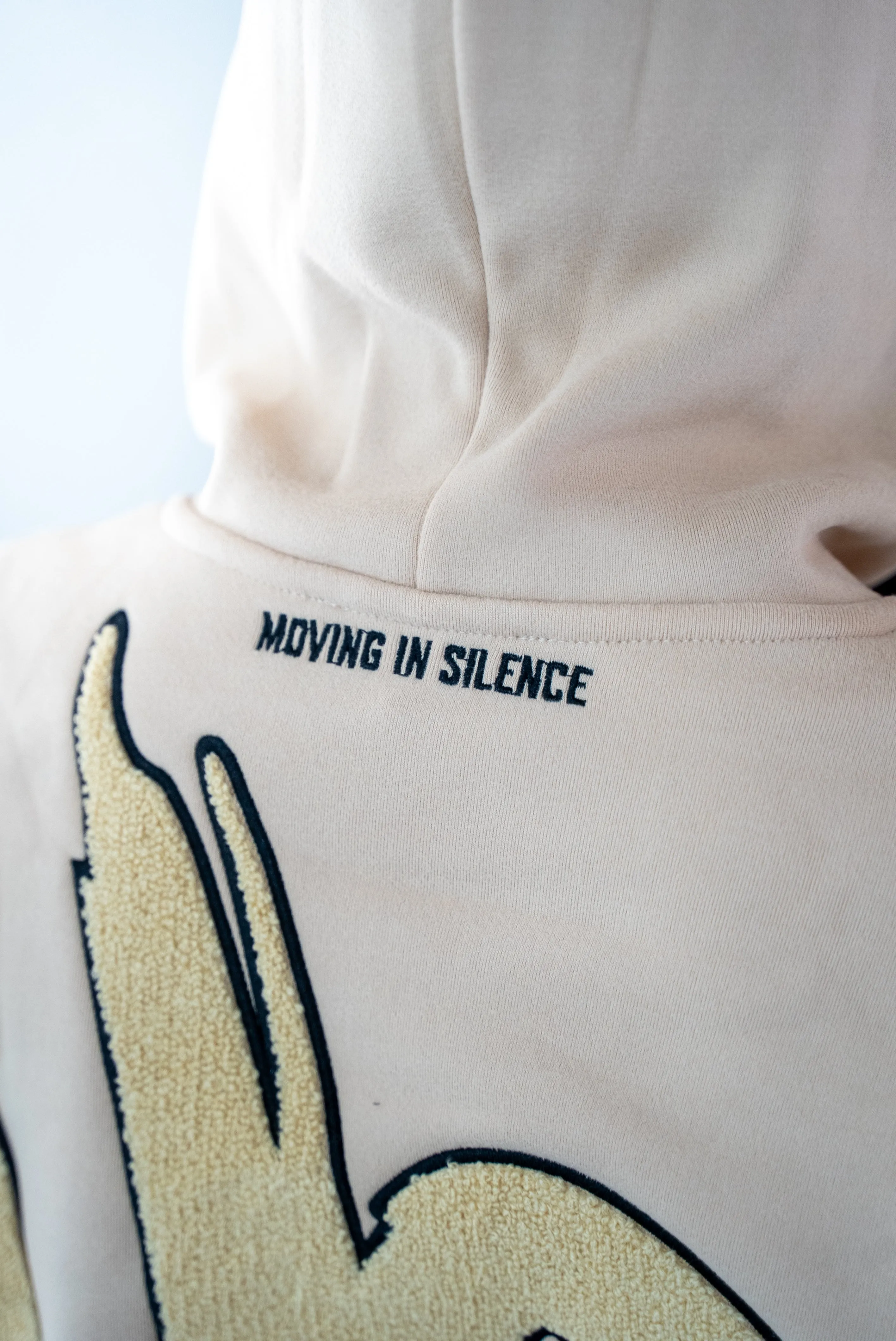 Kids Tan/Black " Moving In Silence " hoodie