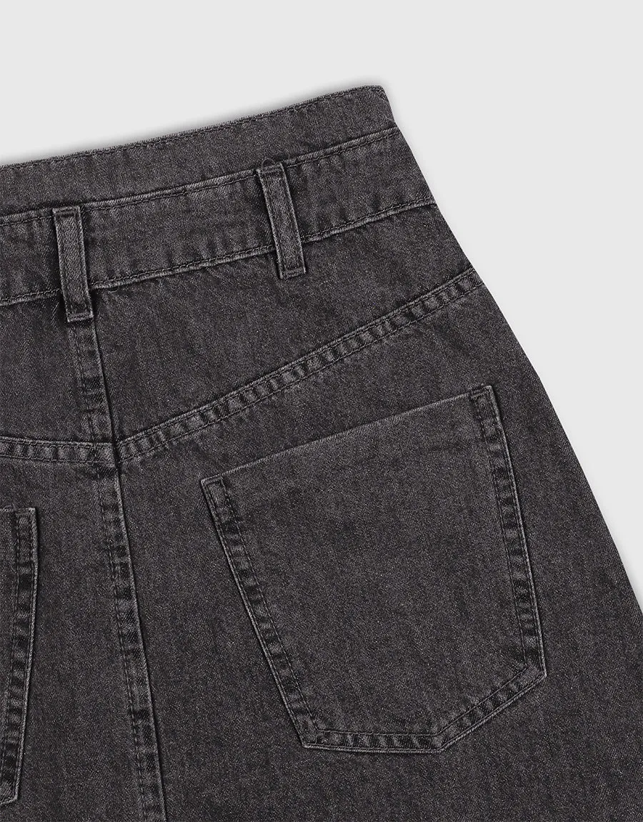 Ladies Petite Split Front Denim Skirt- Assorted Color