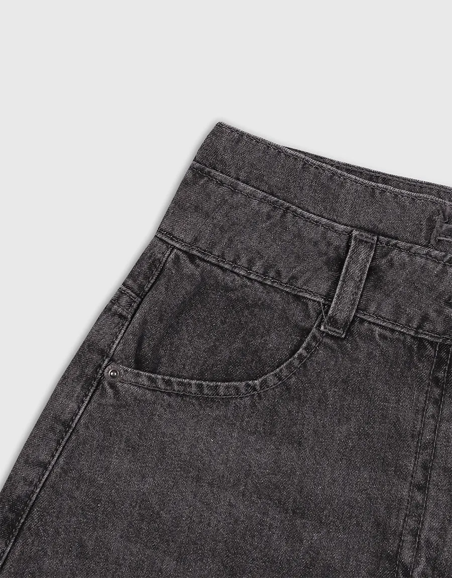 Ladies Petite Split Front Denim Skirt- Assorted Color