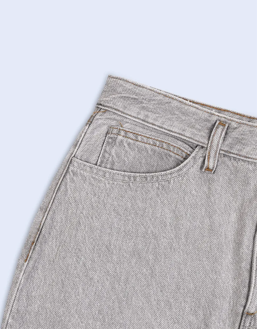 Ladies Petite Split Front Denim Skirt- Assorted Color