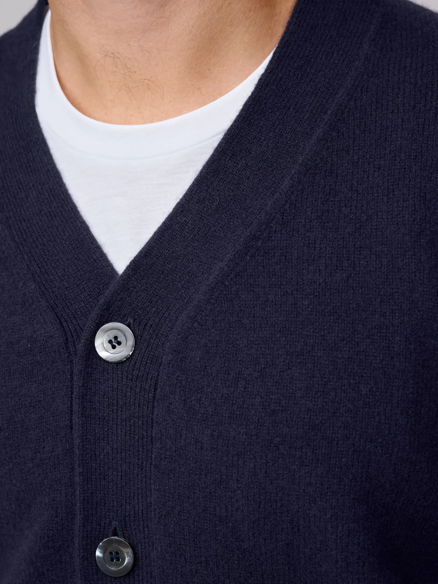 Lambswool Cardigan, Light Navy
