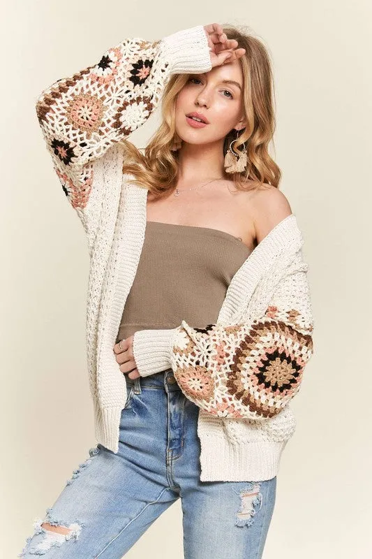 Lanie Crochet Cardigan in Ivory | URBAN ECHO SHOP