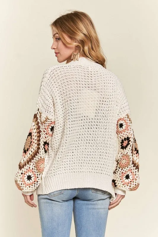 Lanie Crochet Cardigan in Ivory | URBAN ECHO SHOP