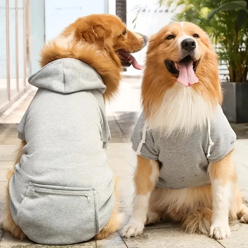 Large Dog Hoodie XXL, 3XL, 4XL, 5XL with Zip Pocket | Cute Sweatshirt for Dog