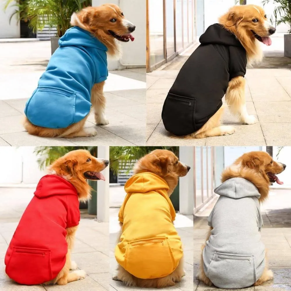 Large Dog Hoodie XXL, 3XL, 4XL, 5XL with Zip Pocket | Cute Sweatshirt for Dog