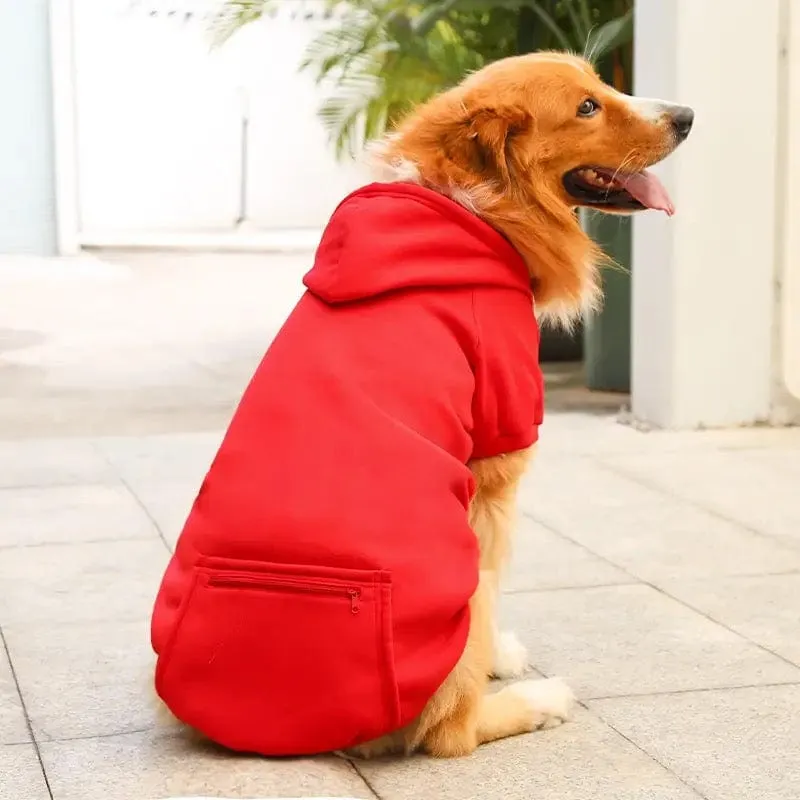 Large Dog Hoodie XXL, 3XL, 4XL, 5XL with Zip Pocket | Cute Sweatshirt for Dog