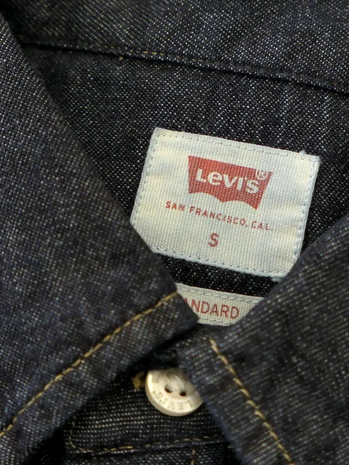 Levi's 857450002 Mens Classic Western Denim Snap Shirt Dark Wash