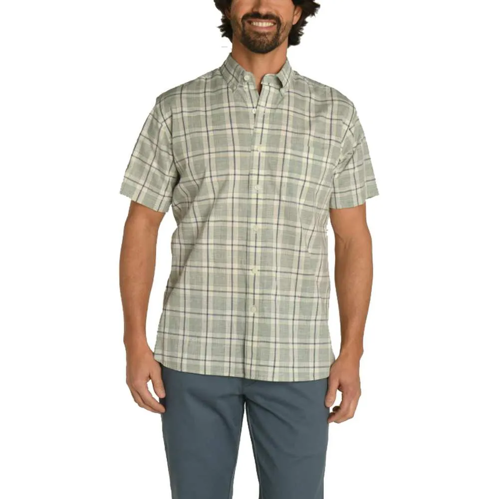 Men's Fanning Plaid Slub Short Sleeve Shirt