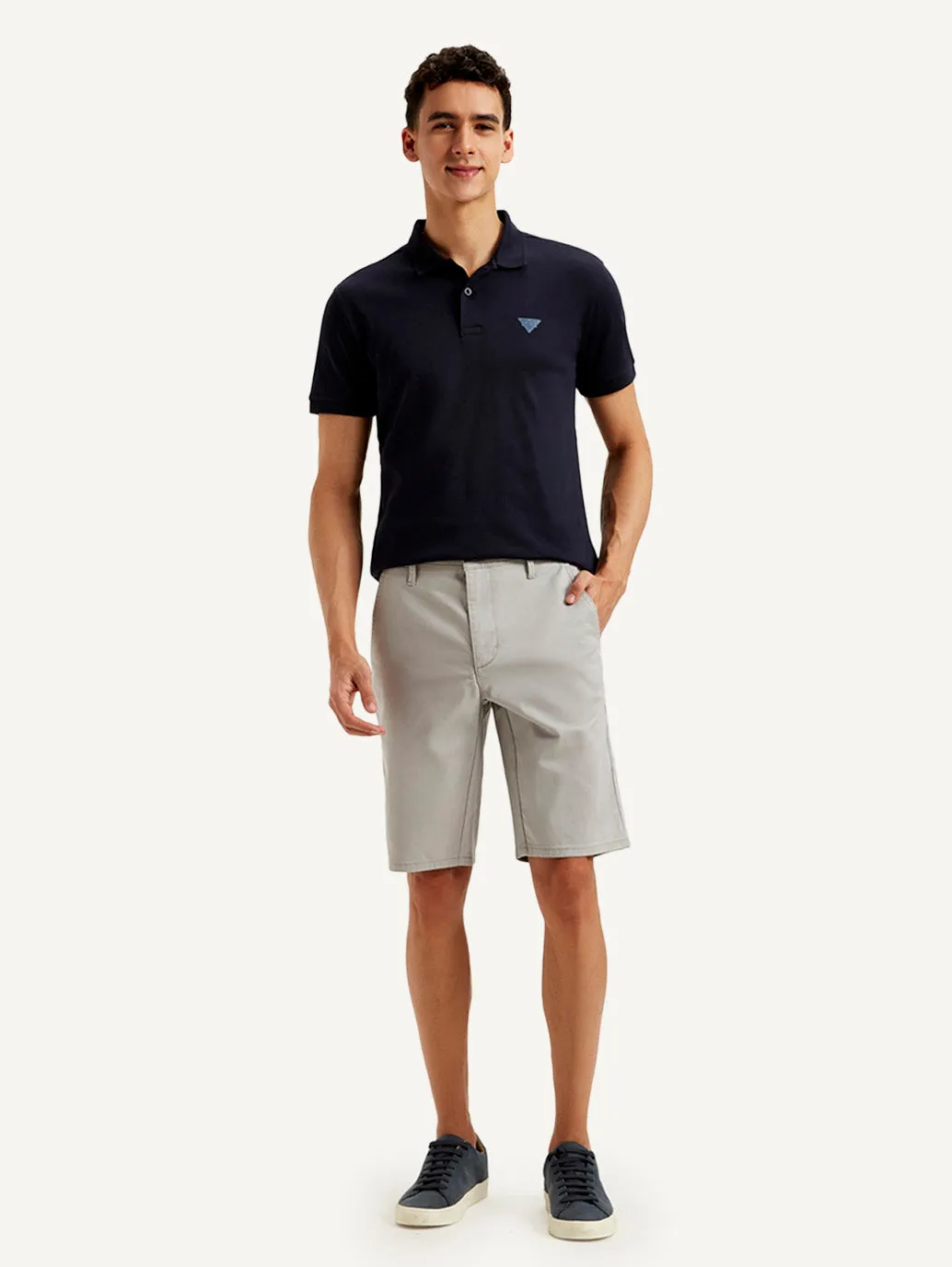 Men's Grey Tapered Shorts