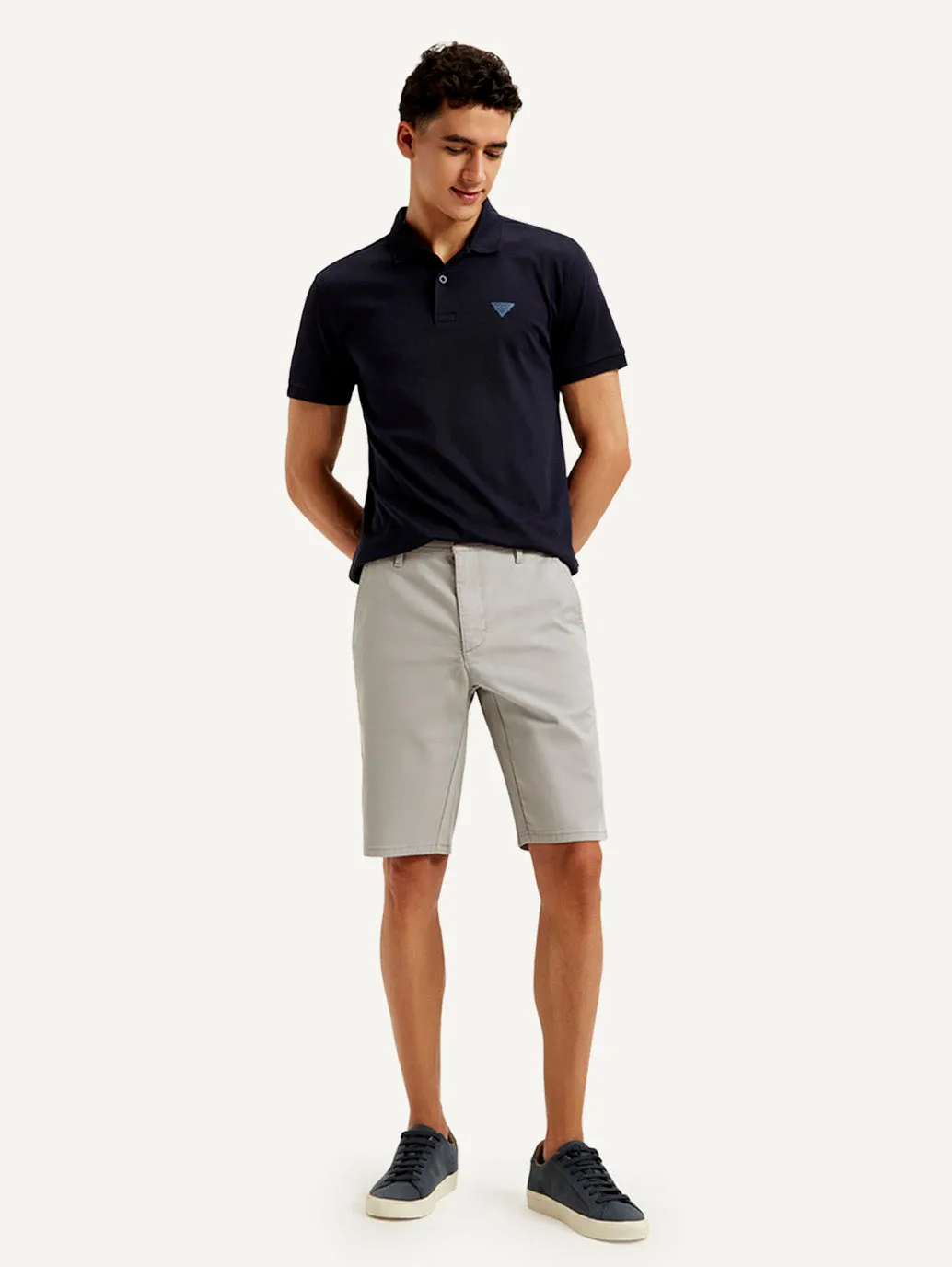 Men's Grey Tapered Shorts