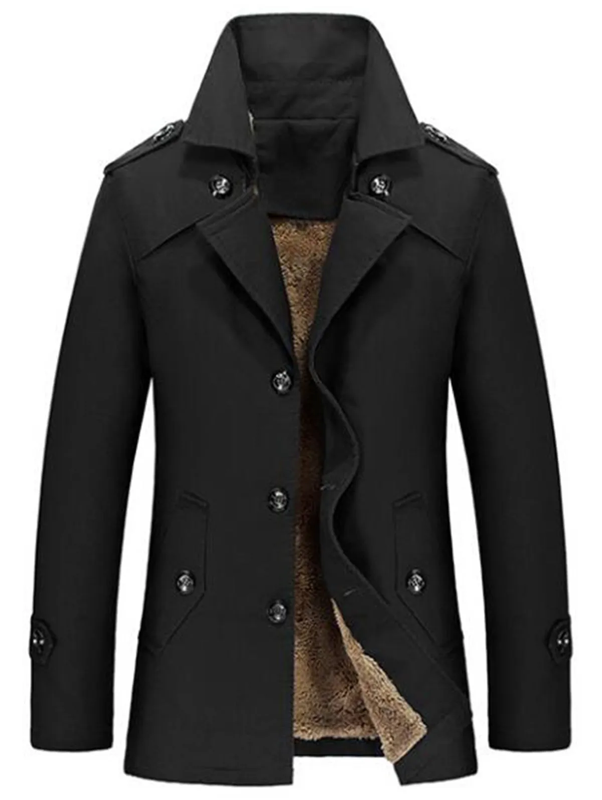 Men's Single-Breasted Slim Lapel Long Sleeves Jacket