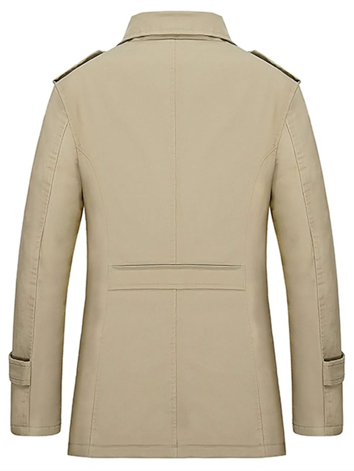 Men's Single-Breasted Slim Lapel Long Sleeves Jacket