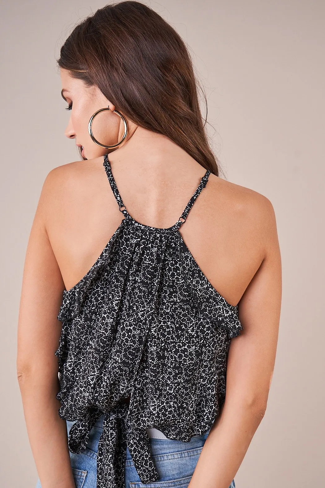 Mollie Floral Halter Crop Top