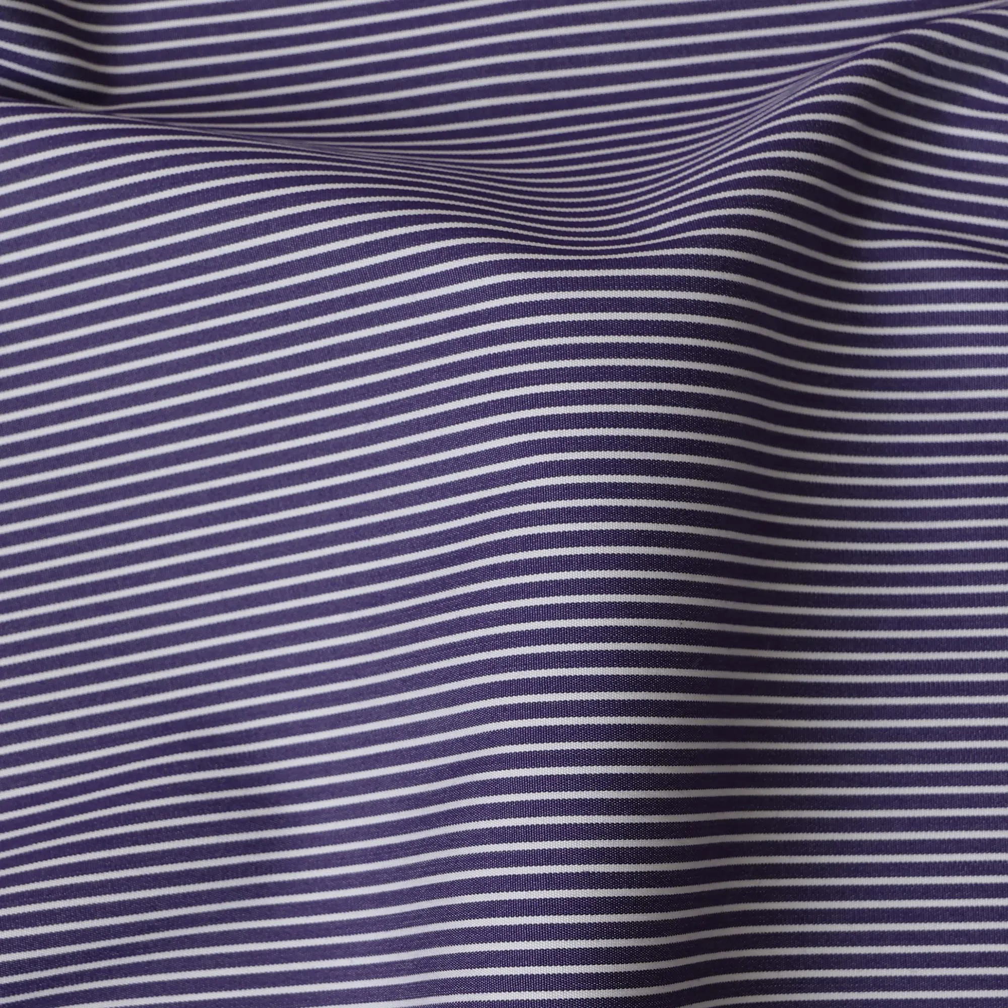 Navy Blue and White Micro Striped 100% Cotton Shirting Fabric, 150 cm Width, Made in Italy-D20480