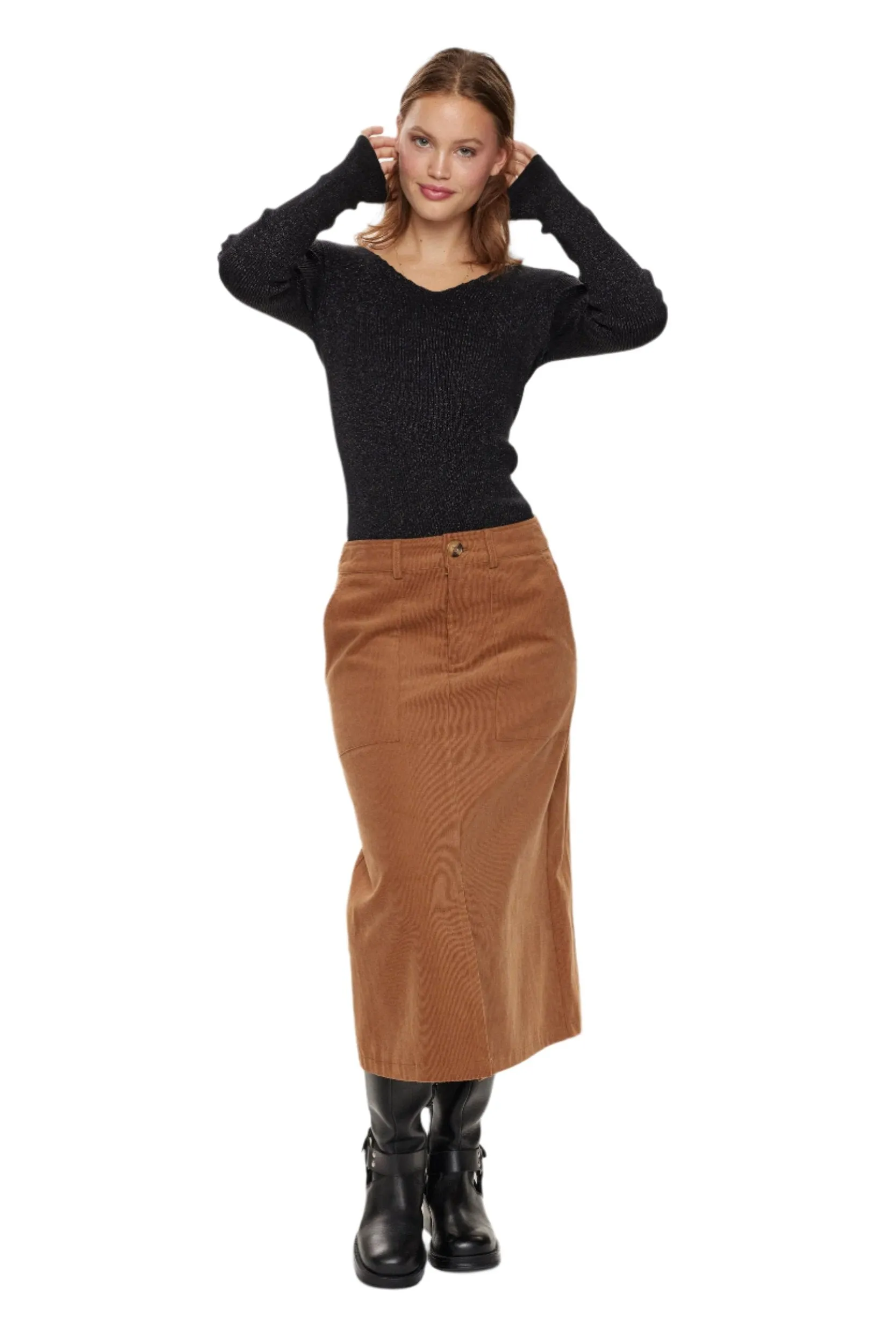Numph Womens Shoshanna Skirt Bronze Brown