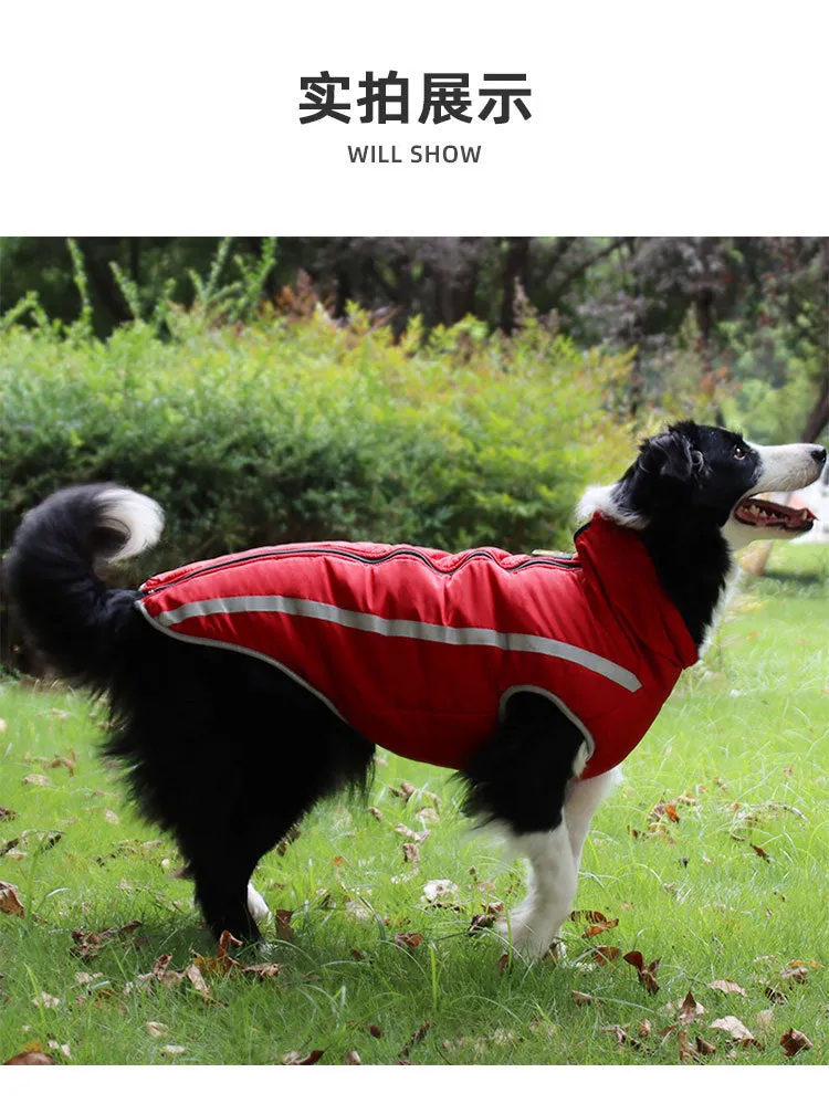 Pet clothing for autumn and winter reflective and warm jackets