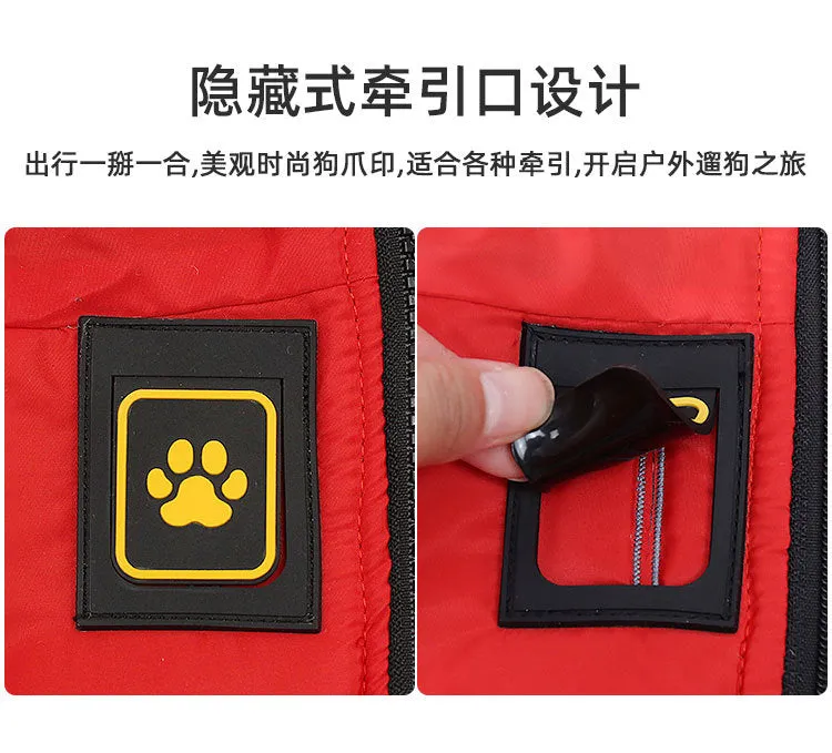 Pet clothing for autumn and winter reflective and warm jackets