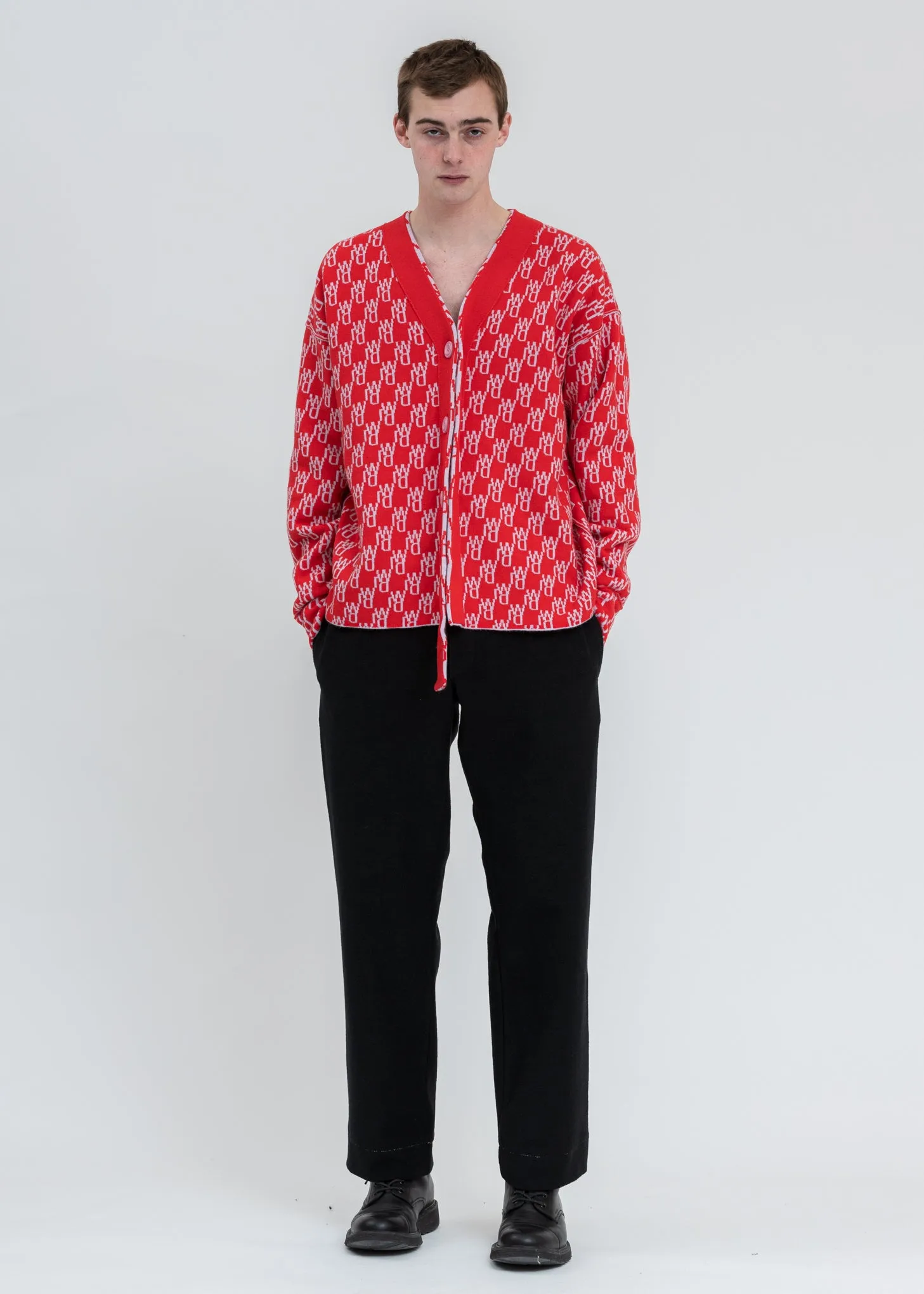 Pink Logo Jacquard Cardigan