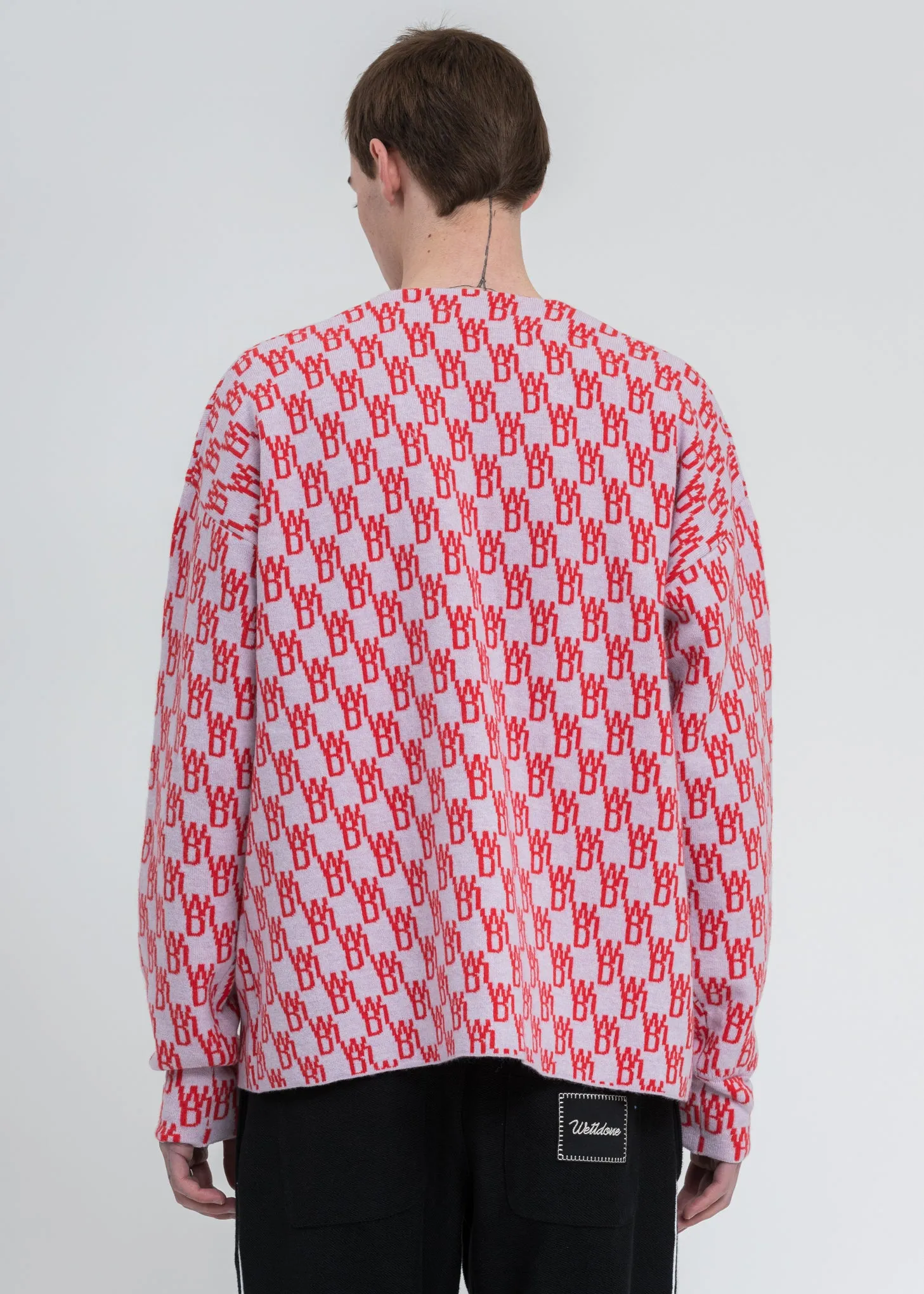 Pink Logo Jacquard Cardigan