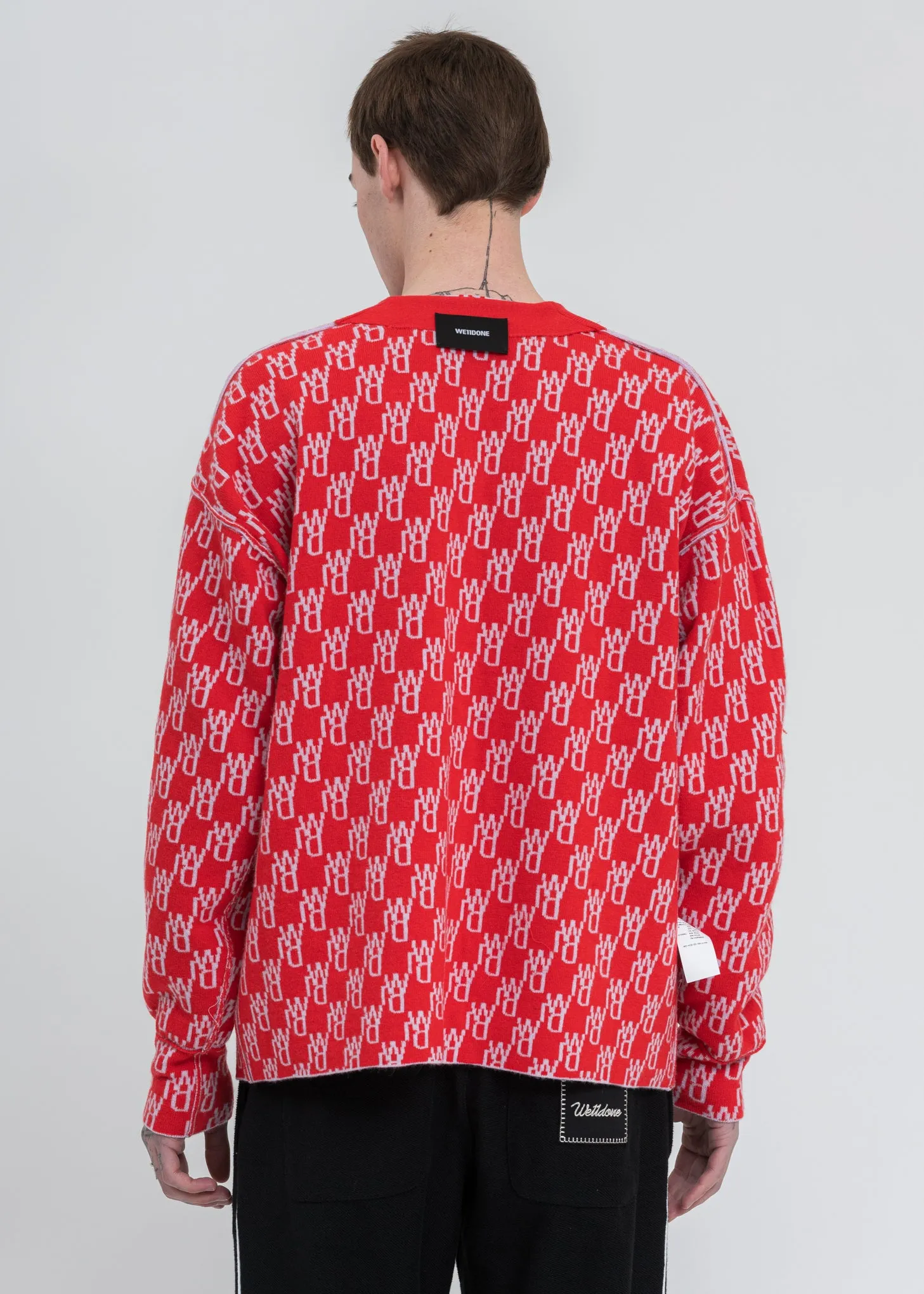 Pink Logo Jacquard Cardigan