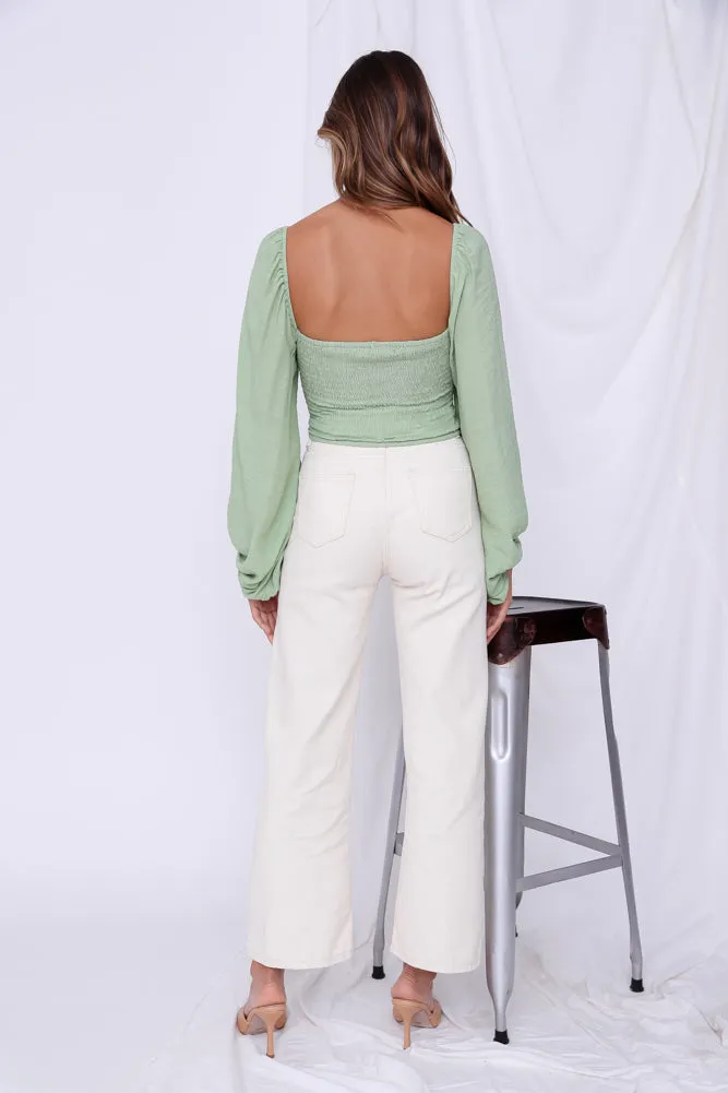 Planting Seeds Crop Top Green