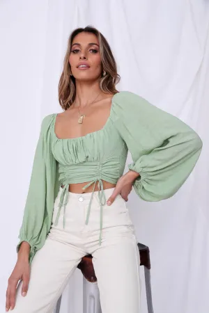 Planting Seeds Crop Top Green