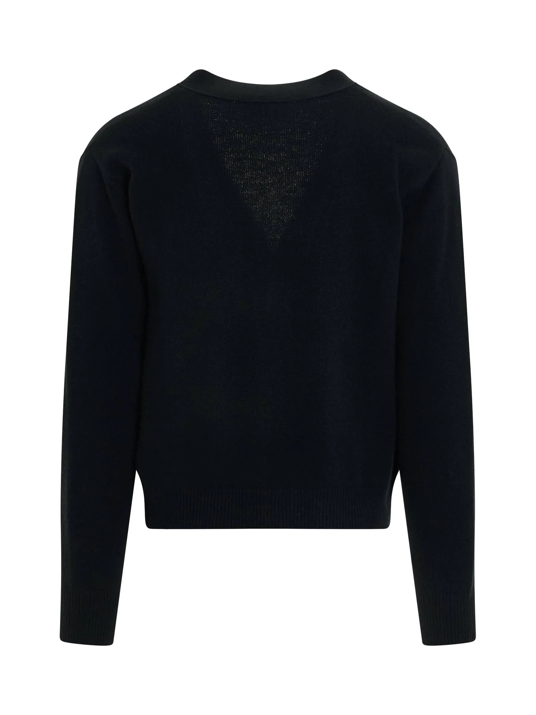 Pocket Logo Knit Cardigan in Black