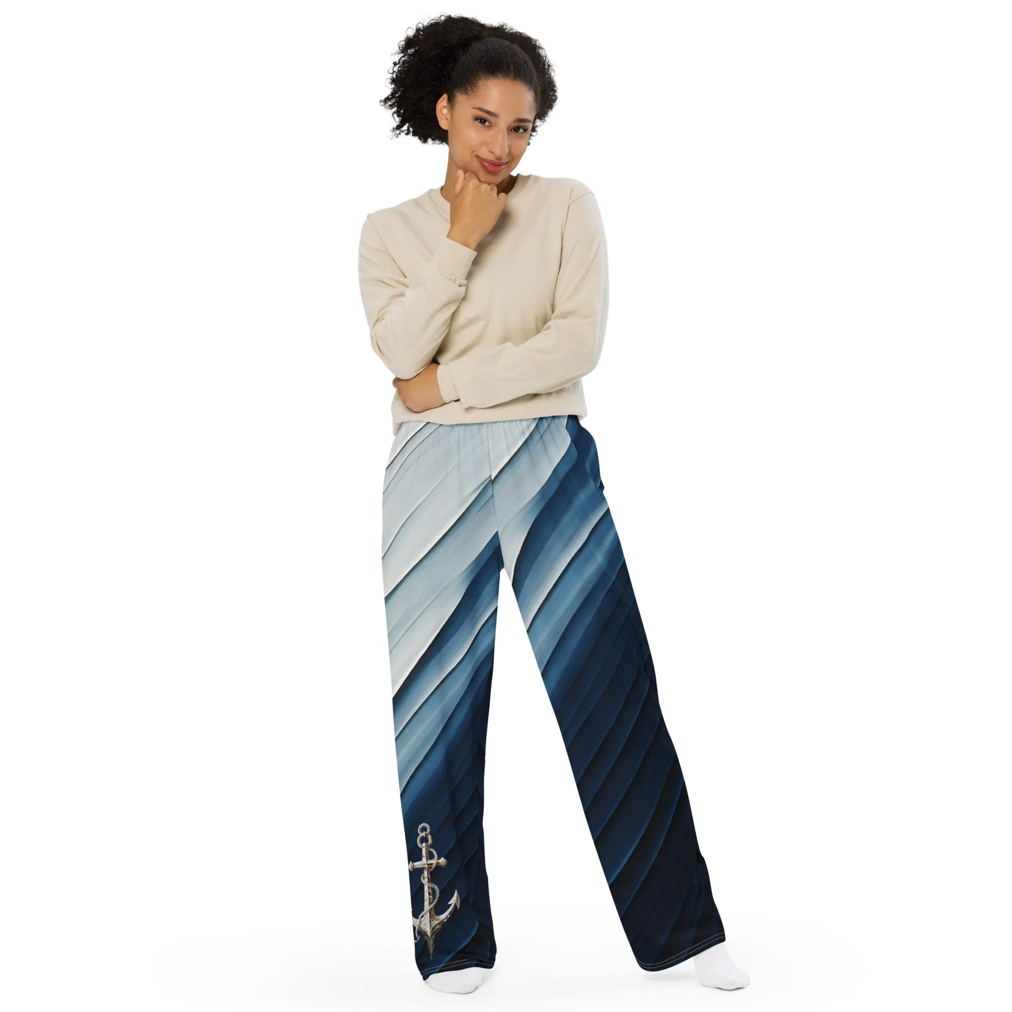 "Coastal Chic" Collection - Designer Unisex Wide Leg Pants
