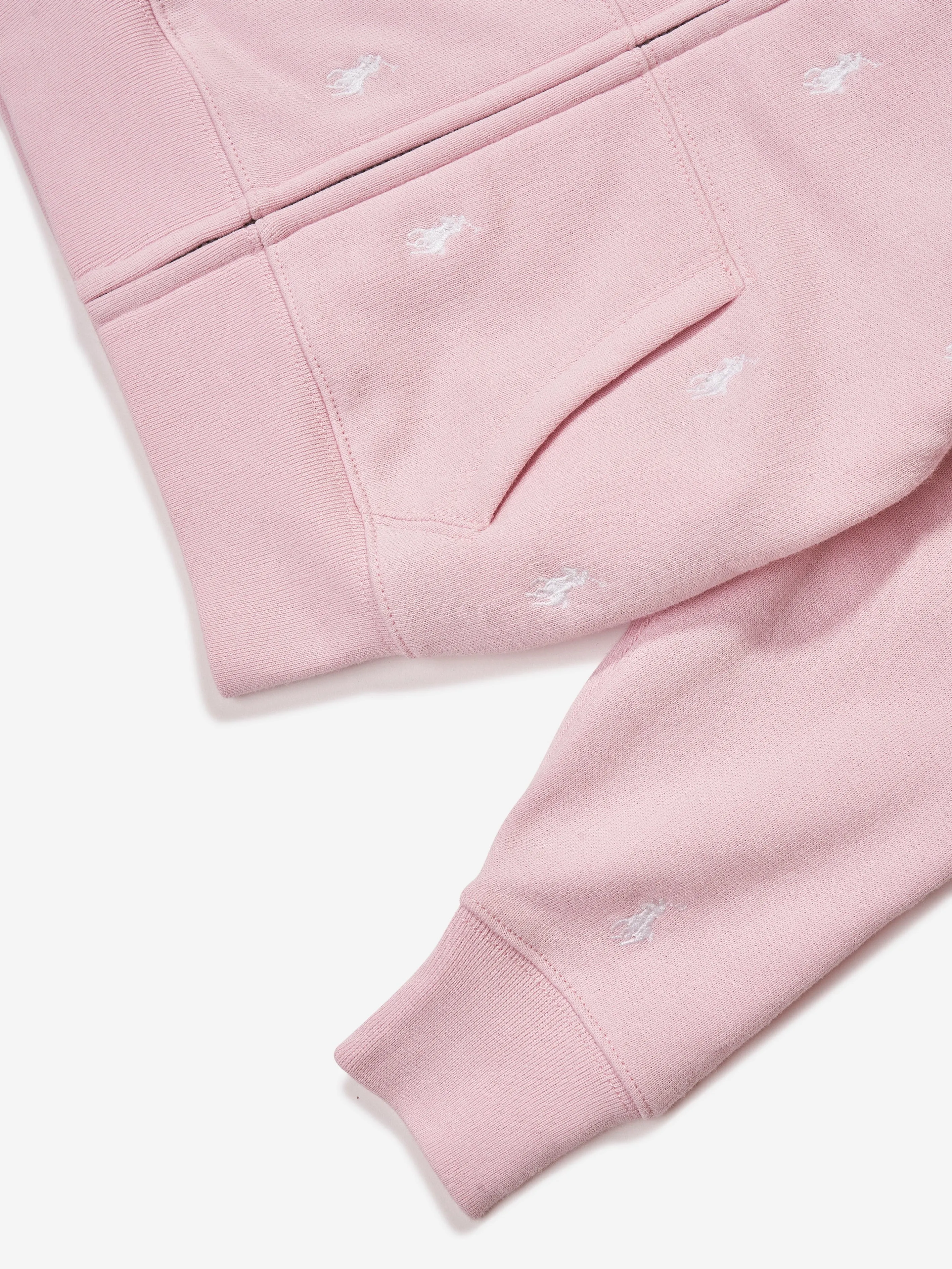 Ralph Lauren Girls Logo Zip Up Top in Pink