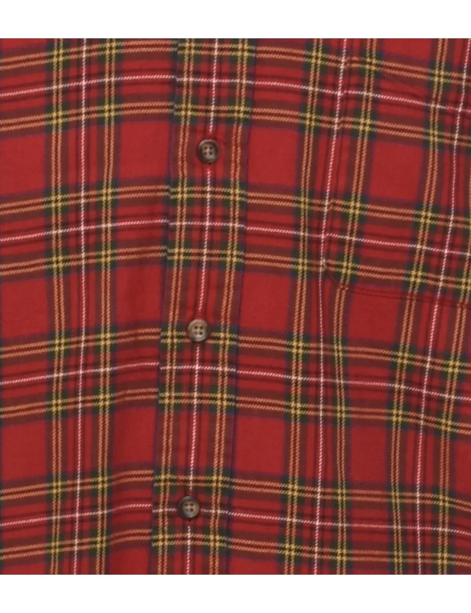 Red Checked Classic Shirt - L