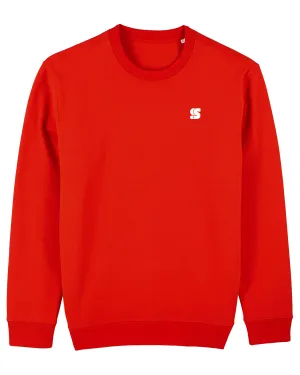 Red Kids Crew / S Logo White Embroidered Boys