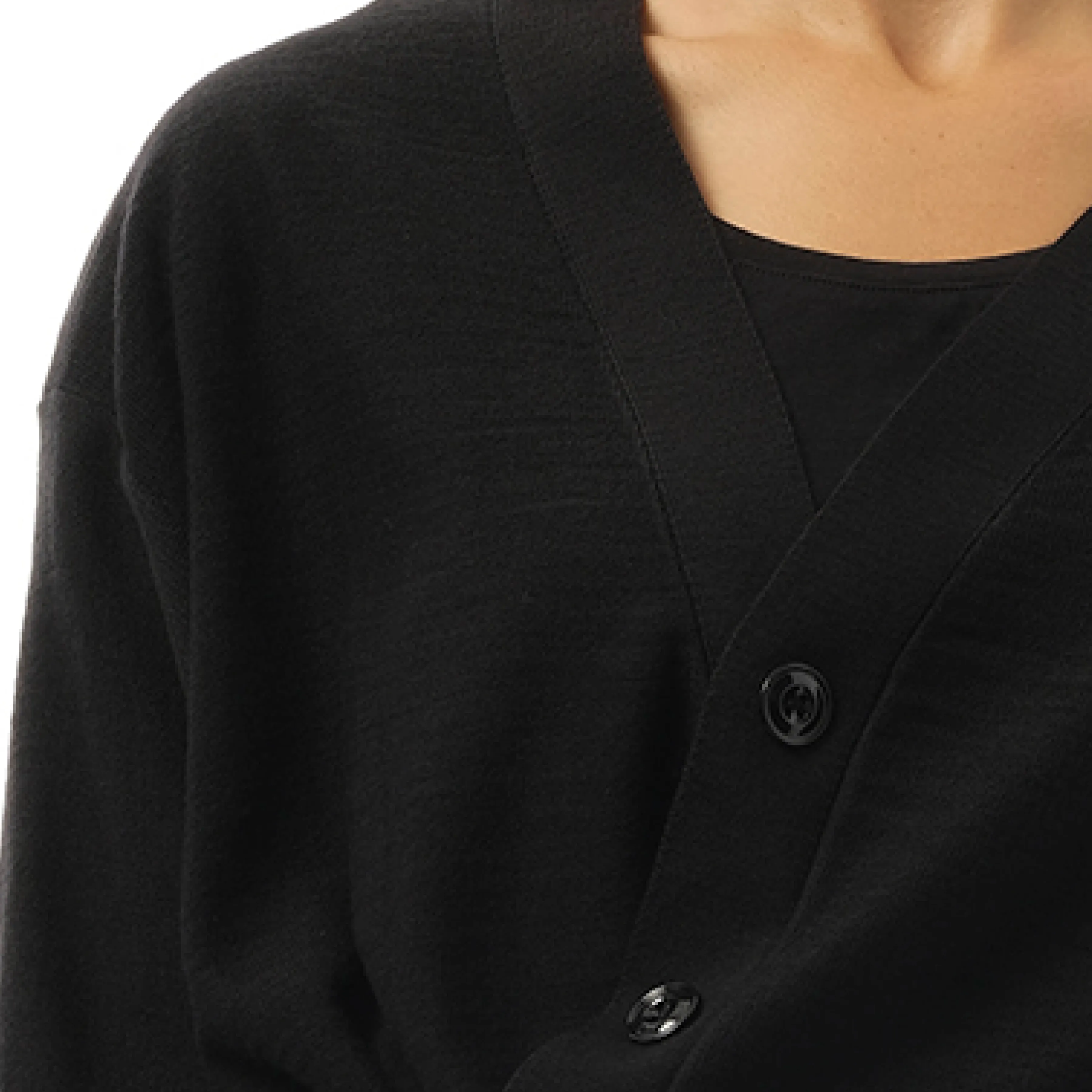 Relaxed Twisted Cardigan in Black
