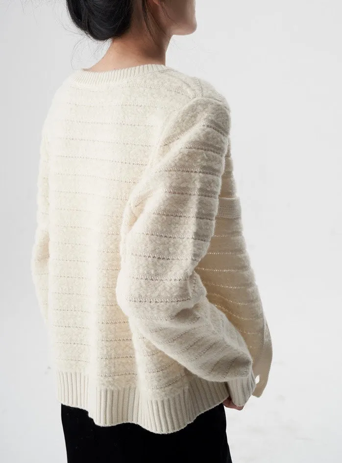 Relaxed Wool Cardigan in Grey