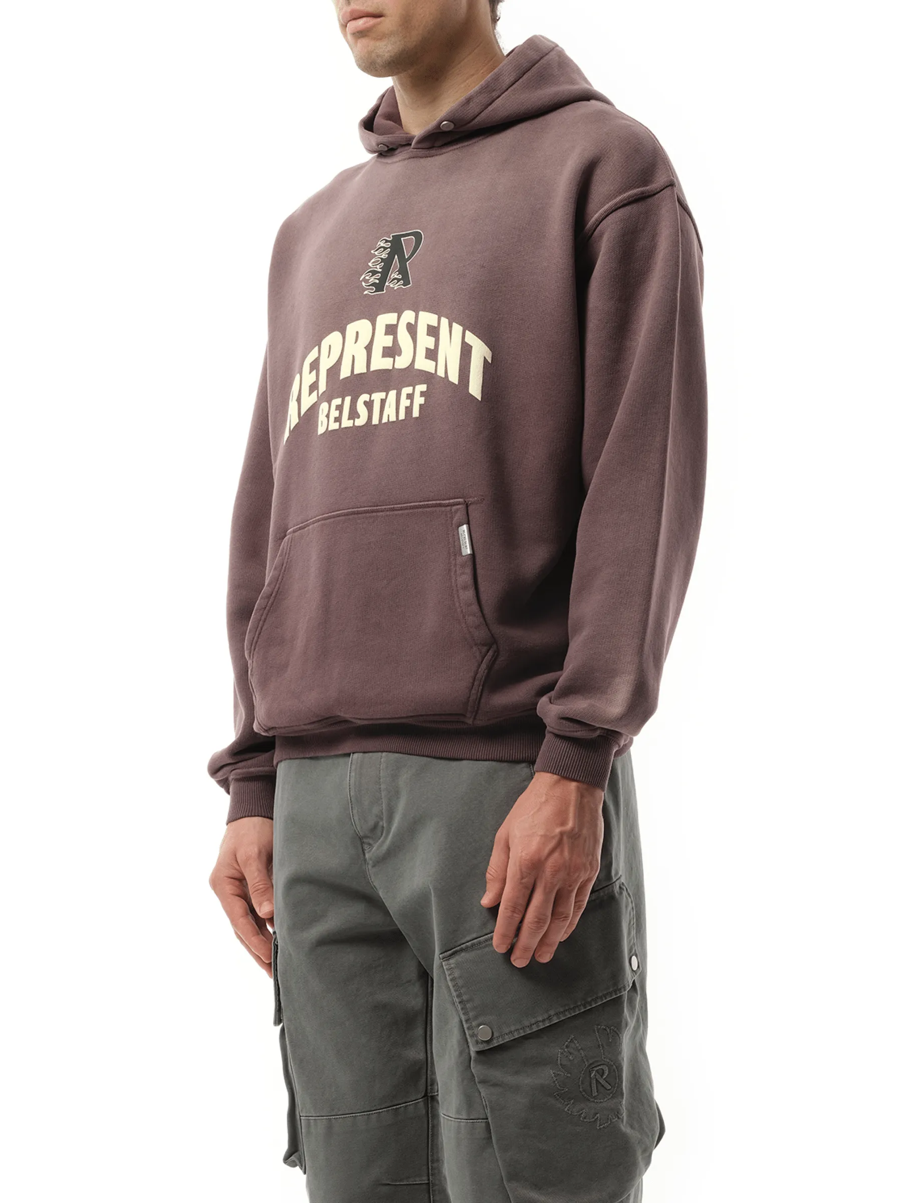 Represent X Belstaff Flame Pheonix Hoodie in Plum