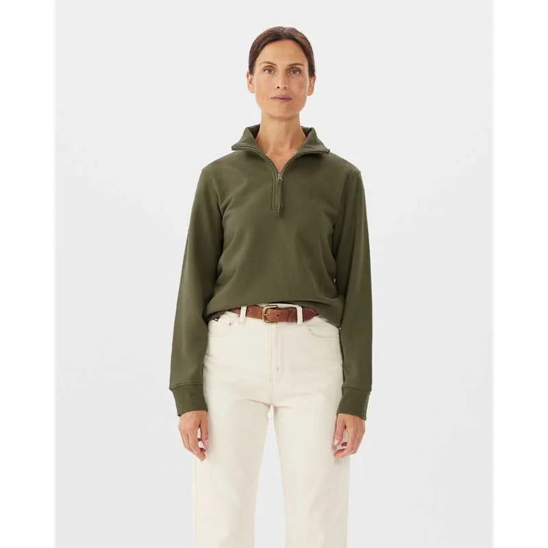 R.M.Williams Trickett Ladies Zip Neck Sweatshirt - Olive