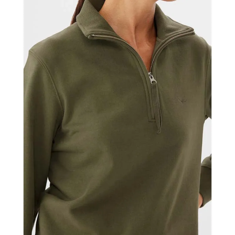 R.M.Williams Trickett Ladies Zip Neck Sweatshirt - Olive