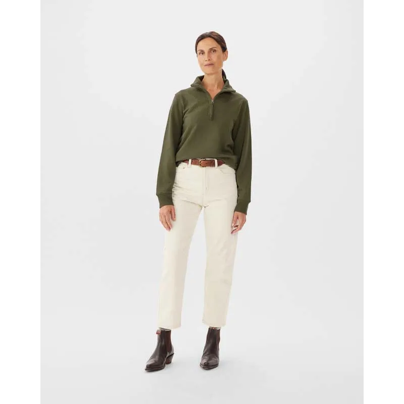 R.M.Williams Trickett Ladies Zip Neck Sweatshirt - Olive