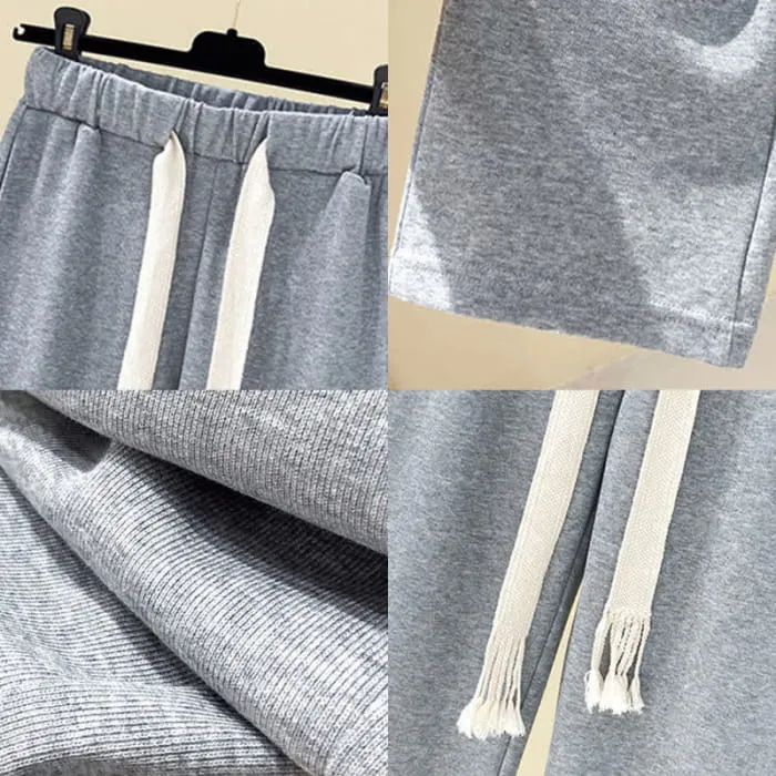 Sailor Collar Zipper Sweater Casual Pants Set