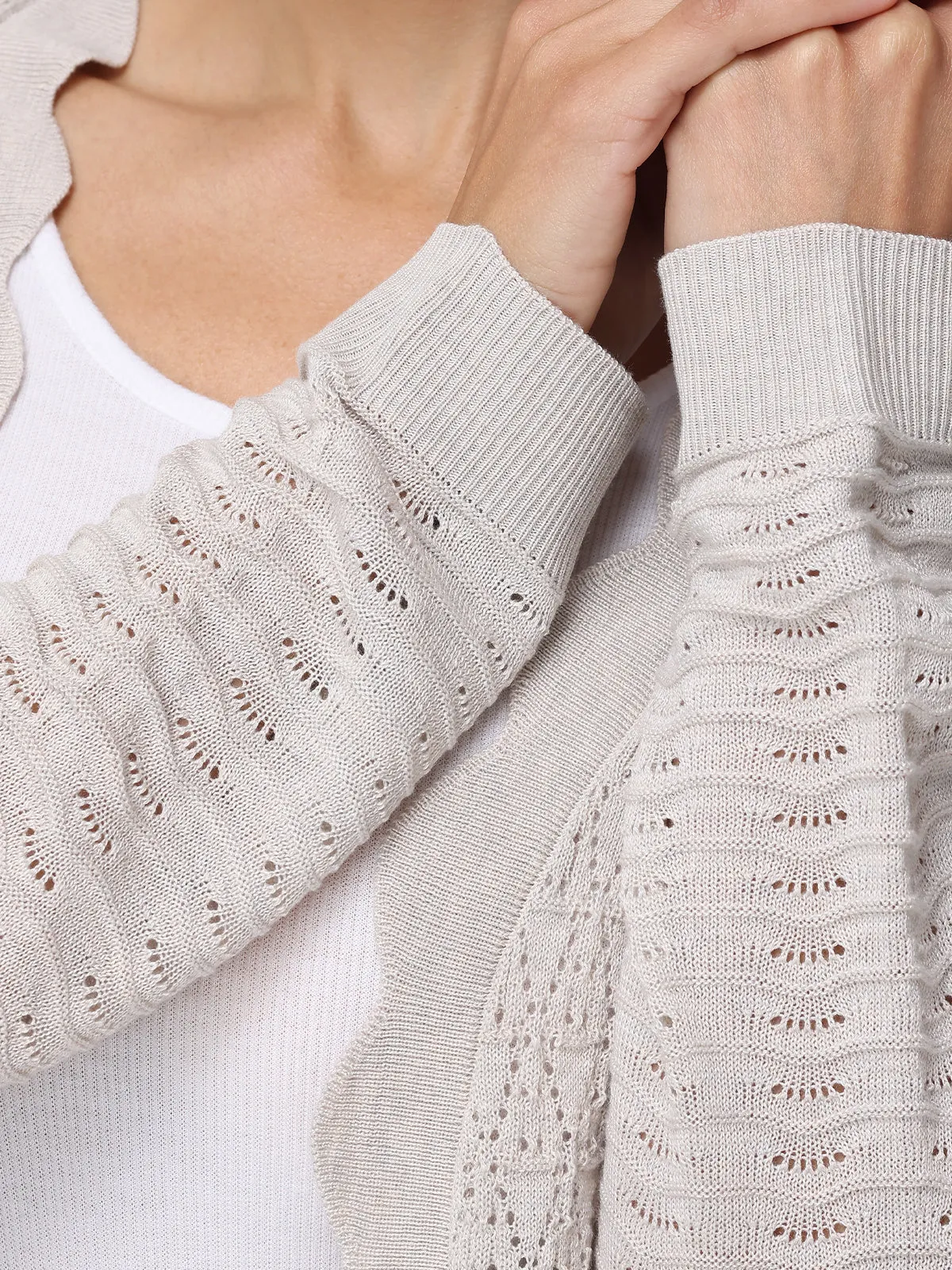 Scallop Pointelle Cardigan